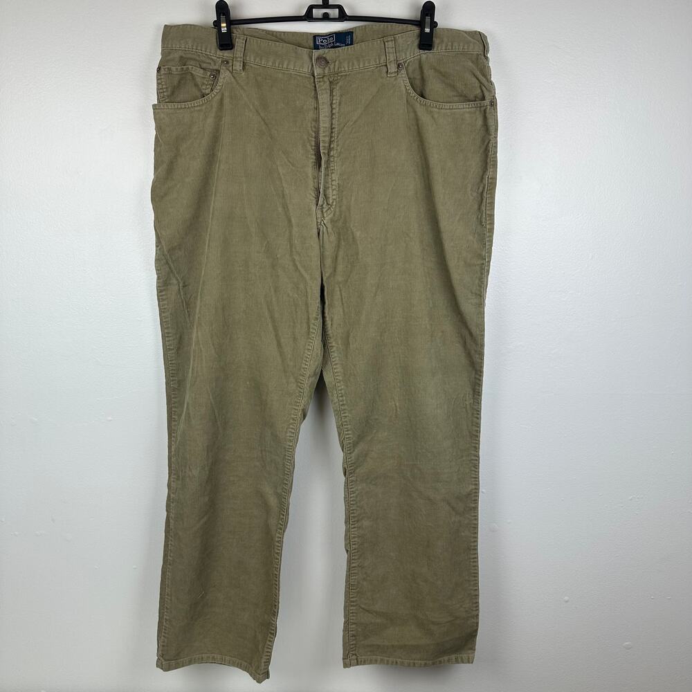 Polo Ralph Lauren Mens Straight Leg Casual 100% Cotton Tan Corduroy Pants 40/30